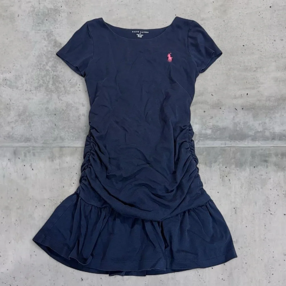 Kids Ralph Lauren Ruched Tee Shirt Dress